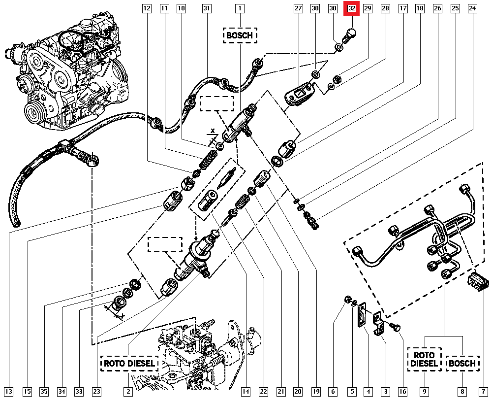 0854805800 - Parafuso M8x1,00 (17,5mm) :: ALL4RENAULT