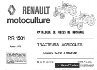 7701434012 - PR 1501 Renault Tracteurs Agricoles (1973) 301/361/421/461/462/551/651/651.4/652