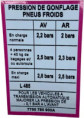 7700780900A - Autocolante "Pression pneus" FR